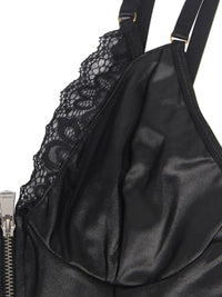 Plus size δερμάτινο lingerie σετ με ζαρτιέρα και φερμουάρ. Για σέξι εμφανίσεις με attitude – Juicy String