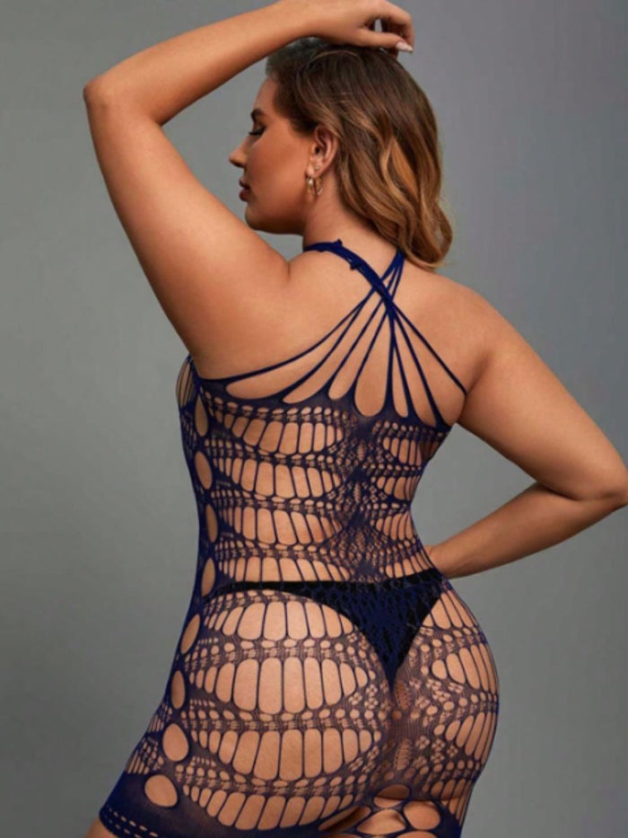 Plus Size Babydoll See Through Διχτυωτό – Μαύρο | Juicy String