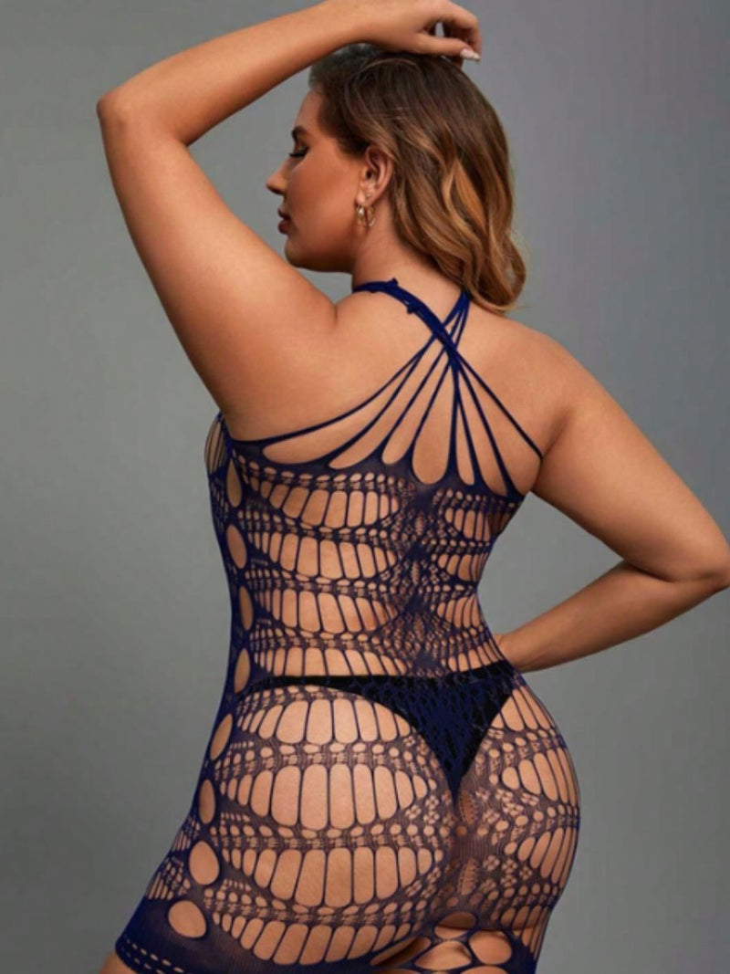 Plus Size Babydoll See Through Διχτυωτό – Μαύρο | Juicy String