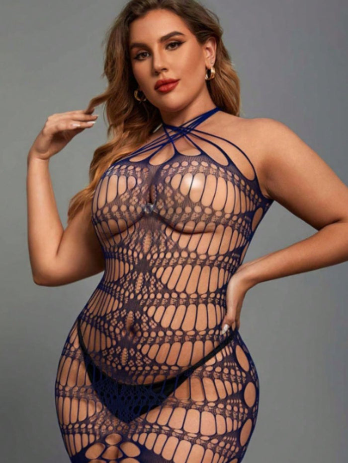 Plus Size Babydoll See Through Διχτυωτό – Μαύρο | Juicy String