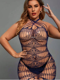 Plus Size Babydoll See Through Διχτυωτό – Μαύρο | Juicy String