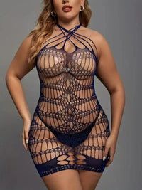 Plus Size Babydoll See Through Διχτυωτό – Μαύρο | Juicy String