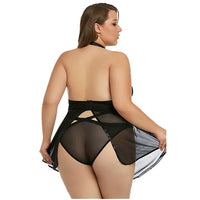 Plus Size Αέρινο Babydoll με Ασορτί Slip