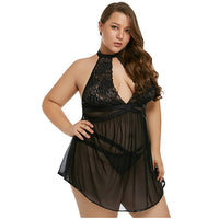 Plus Size Αέρινο Babydoll με Ασορτί Slip