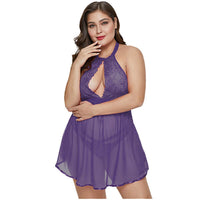 Plus Size Αέρινο Babydoll με Ασορτί Slip