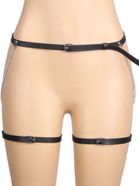 Bondage harness με δερμάτινα λουριά και μεταλλικές αλυσίδες – Juicy String