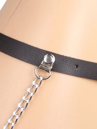 Bondage harness με δερμάτινα λουριά και μεταλλικές αλυσίδες – Juicy String