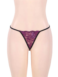 Plus size μωβ σατέν babydoll με δαντελένιο στήθος και strappy ανοιχτή πλάτη – Juicy String

