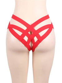 Κόκκινο cage bandage στρινγκ με λουριά & cut-out σχέδιο – Juicy String