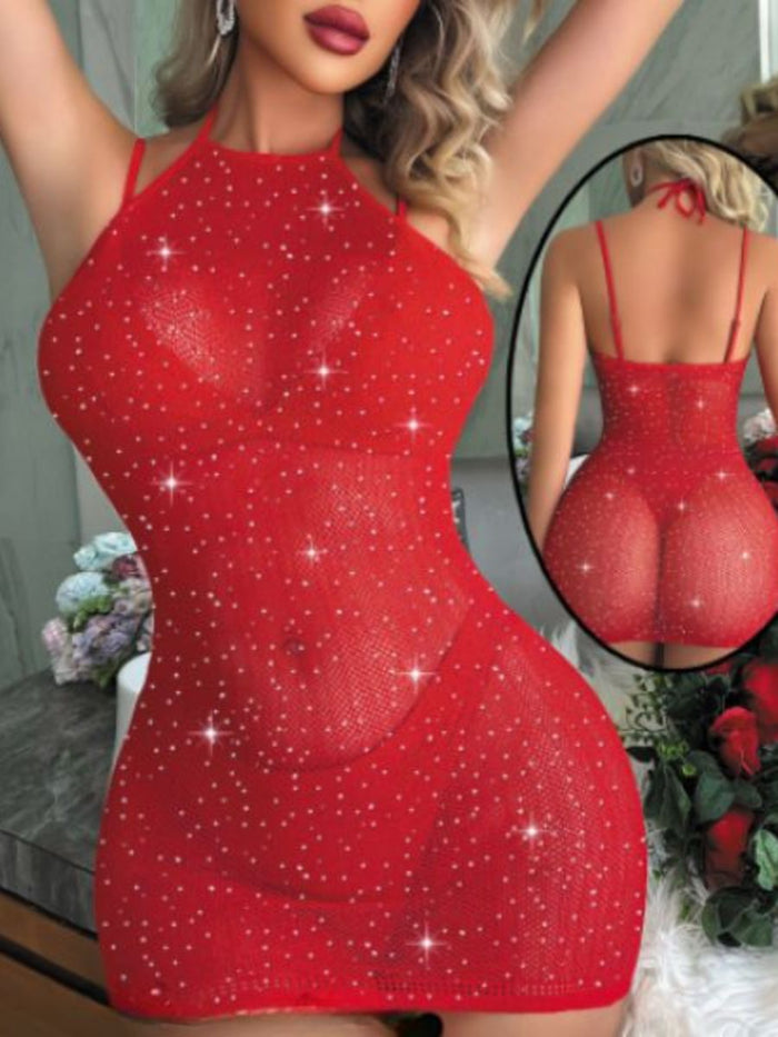 Halter Bodycon Φόρεμα με Strass