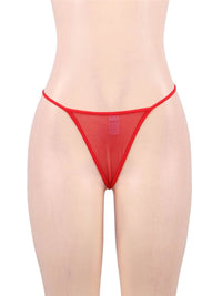 Κόκκινο σατέν babydoll με δαντέλα και μπανέλα – Juicy String