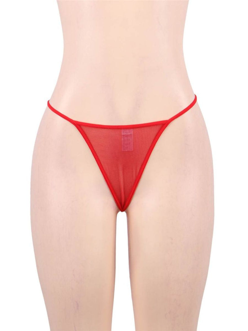 Κόκκινο σατέν babydoll με δαντέλα και μπανέλα – Juicy String