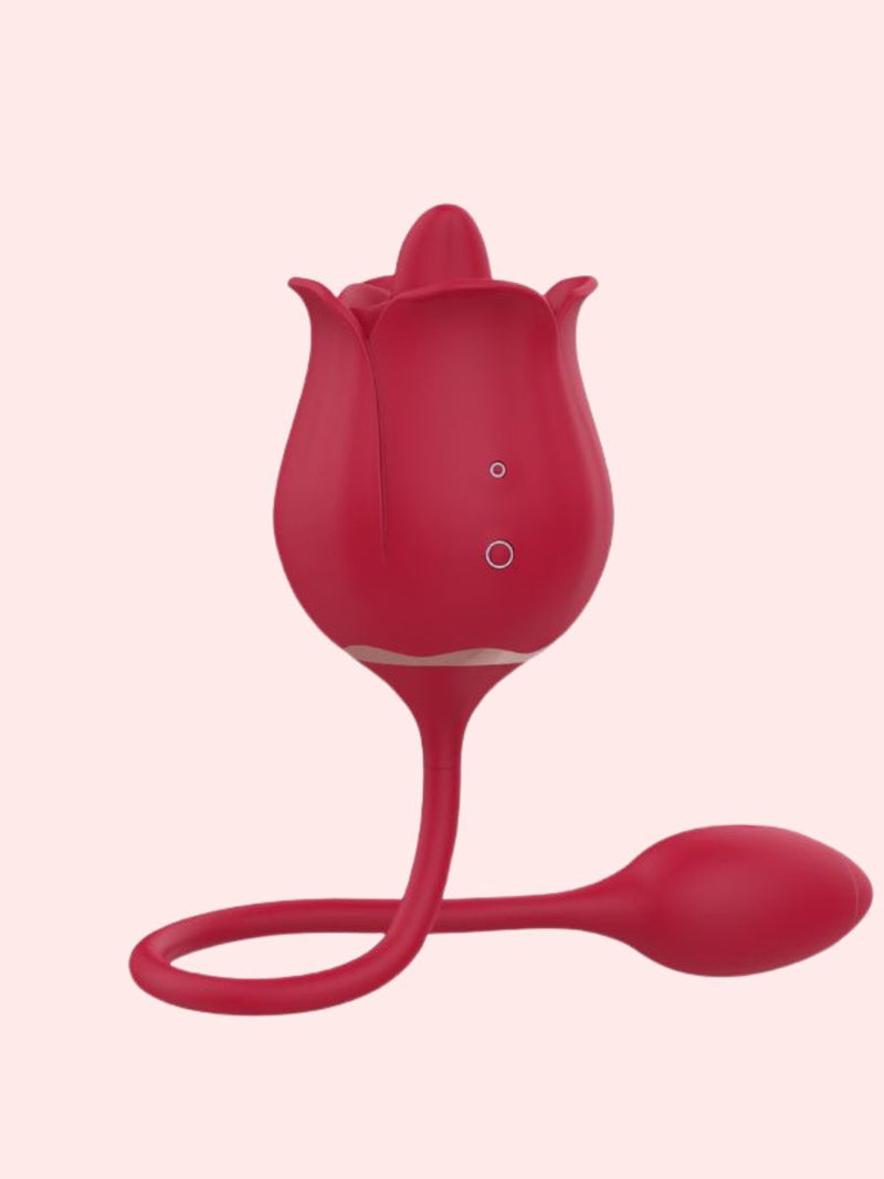 Rose Clit Licking Mini Δονητής επαναφορτιζόμενος, αδιάβροχος, με 9 συχνότητες δόνησης και αναρρόφηση – Juicy String