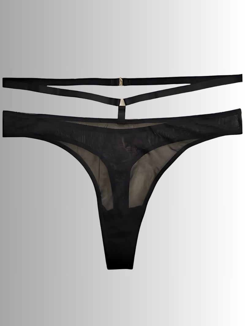 See Through Σετ Bra και String με Επένδυση