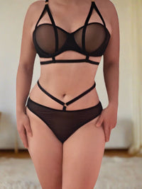 See Through Σετ Bra και String με Επένδυση
