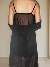 Set Babydoll με Ρόμπα από See Through Ύφασμα και Δαντέλα