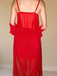 Set Babydoll με Ρόμπα από See Through Ύφασμα και Δαντέλα