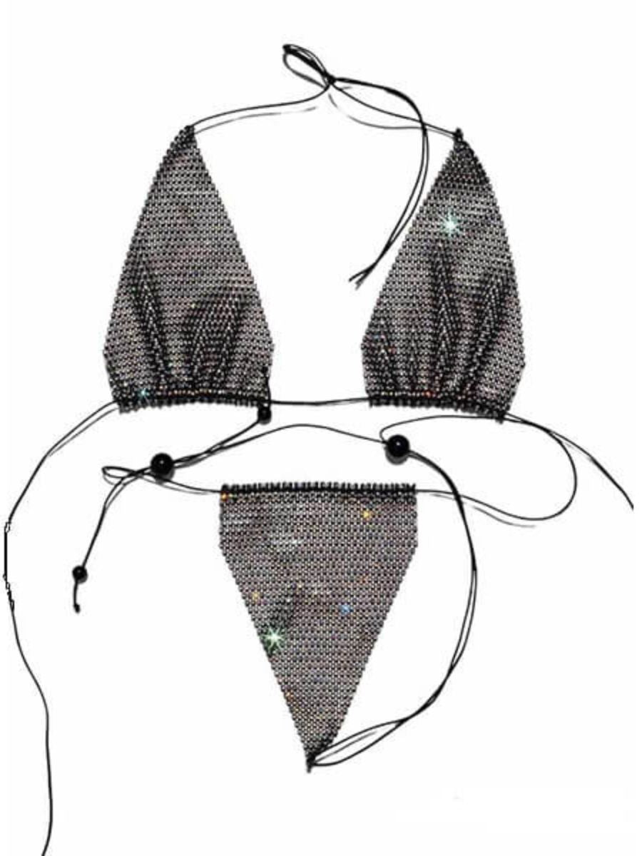 Sexy Set Τριγωνάκι και String με Strass