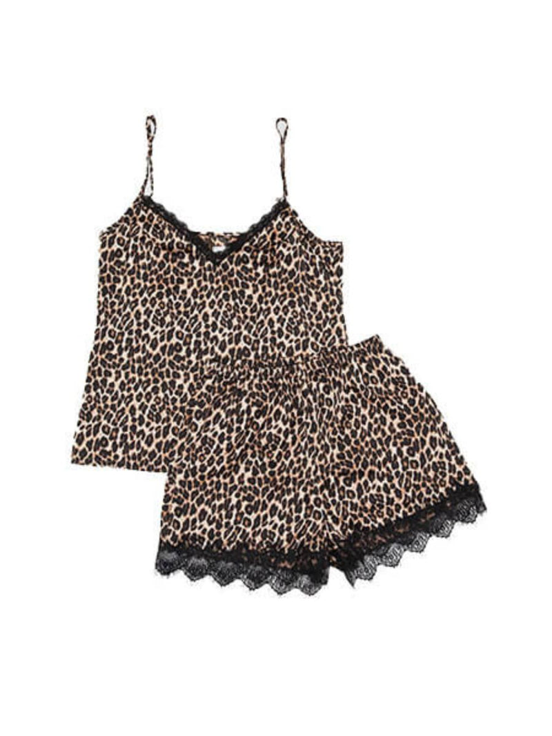 Sexy Animal Print Set Babydoll με Σορτς