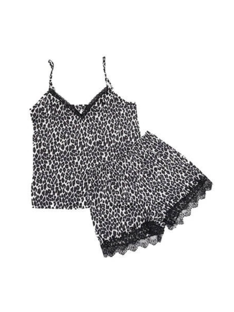 Sexy Animal Print Set Babydoll με Σορτς