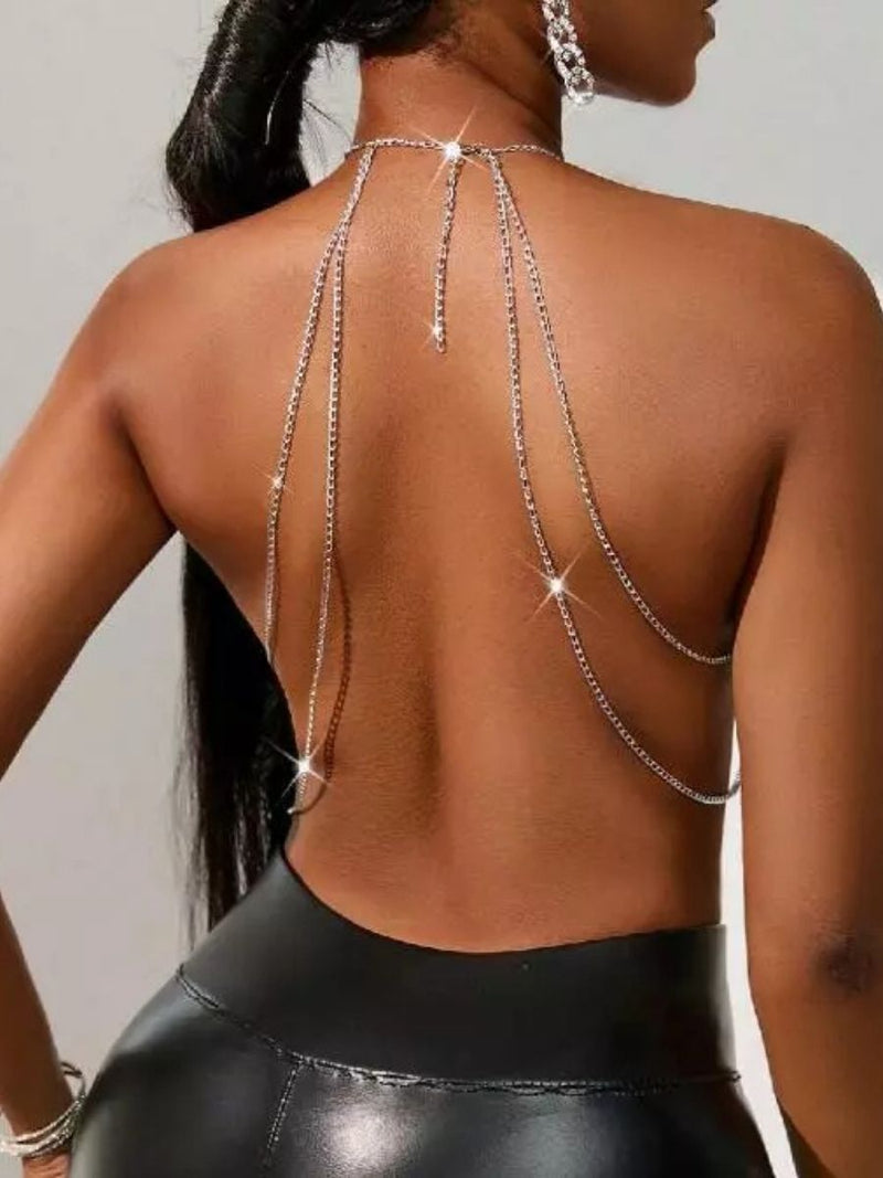 Γυναικείο sexy top με αλυσίδες και strass – Juicy String