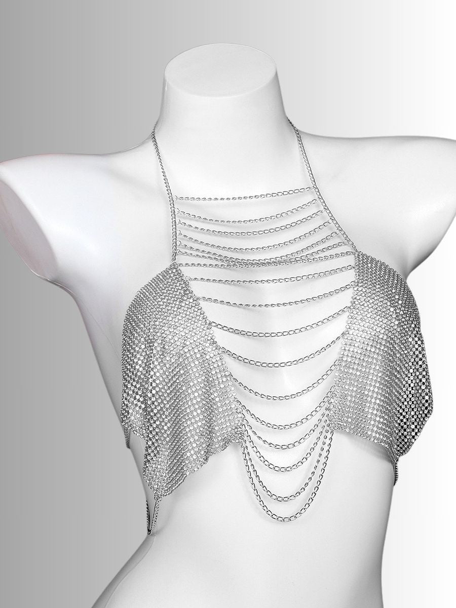 Γυναικείο sexy top με αλυσίδες και strass – Juicy String