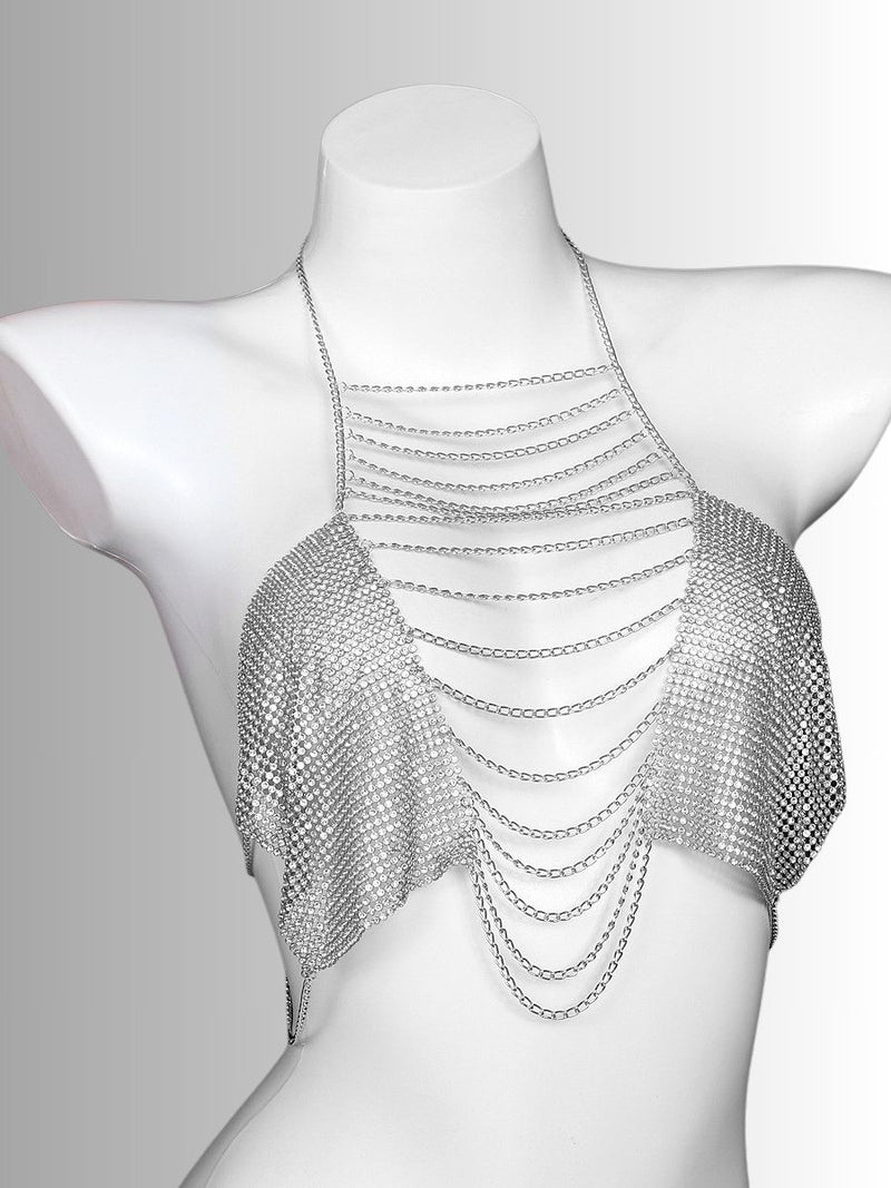 Γυναικείο sexy top με αλυσίδες και strass – Juicy String