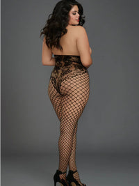 Sexy Διχτυωτό Open Cup Bodystocking Plus Size