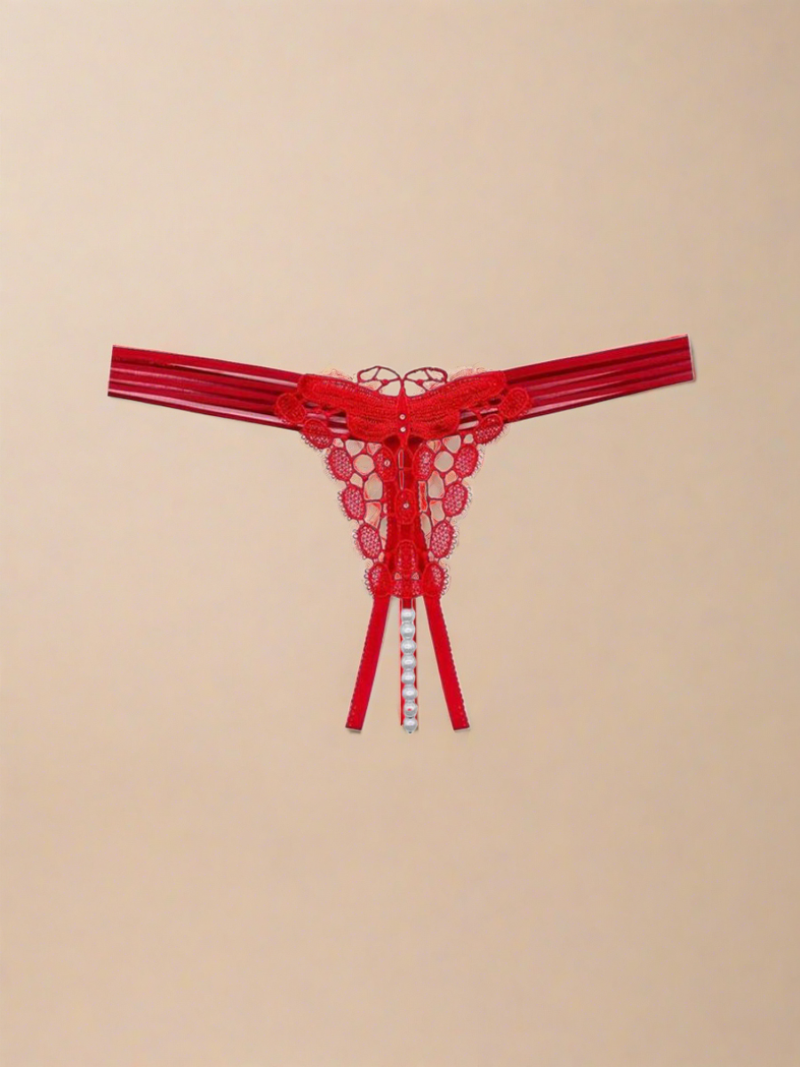 Sexy γυναικείο G-string με strass και πέρλες – πολυτελές & αποκαλυπτικό - Juicy String