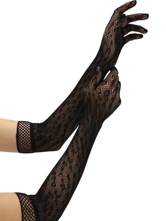 Sexy Διχτυωτά Μακριά Γάντια με Animal Print Μοτίβο 🖤