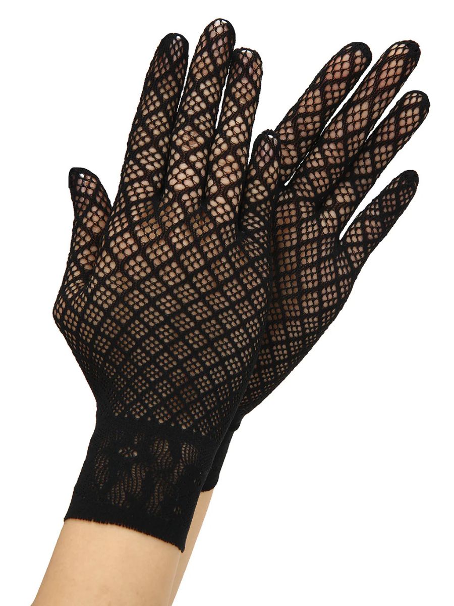 Sexy Ελαστικά Γάντια με Διαφανές Δίχτυ και Jacquard Σχέδιο ✨💎