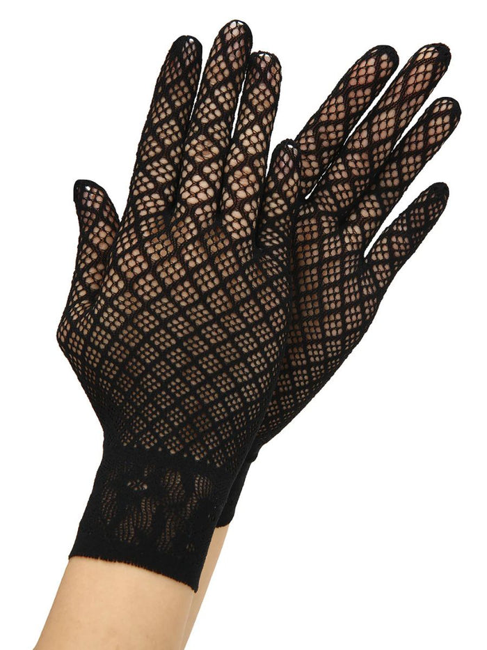 Sexy Ελαστικά Γάντια με Διαφανές Δίχτυ και Jacquard Σχέδιο ✨💎