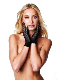 Sexy Ελαστικά Γάντια με Διαφανές Δίχτυ και Jacquard Σχέδιο ✨💎