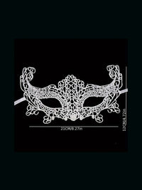 Sexy δαντελένια μάσκα Vintage με κεντήματα – Λευκή - Juicy String