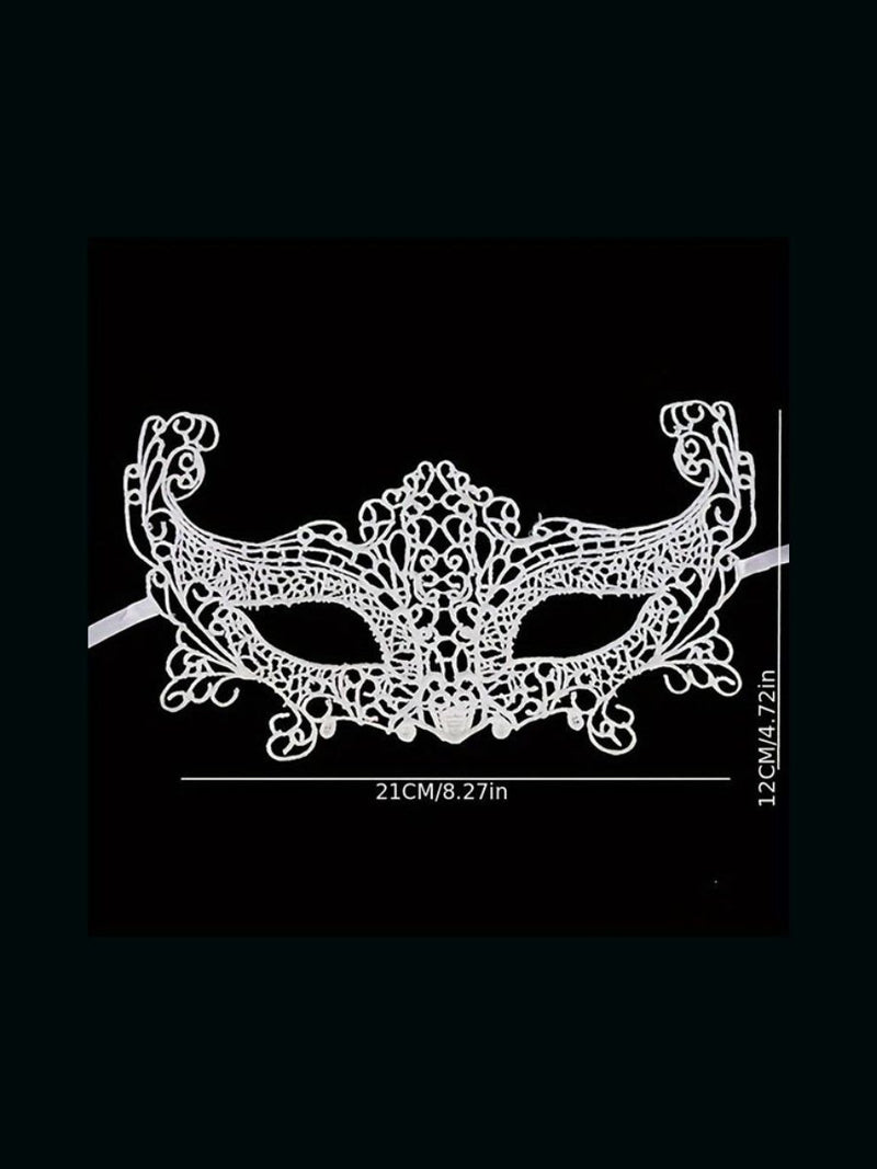 Sexy δαντελένια μάσκα Vintage με κεντήματα – Λευκή - Juicy String