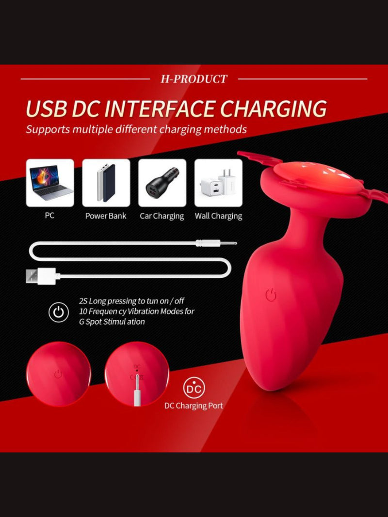 Sexy Little Devil Anal Plug με 12 Λειτουργίες Δόνησης και Ασύρματο Τηλεχειριστήριο😈