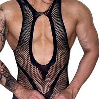Ανδρικό Ολόσωμο Bodystocking με Hollow Out Design