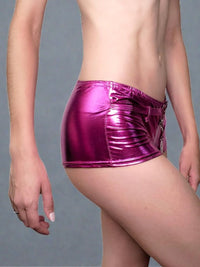 Sexy Mini Hot Pant Wet Look με Αλυσίδα