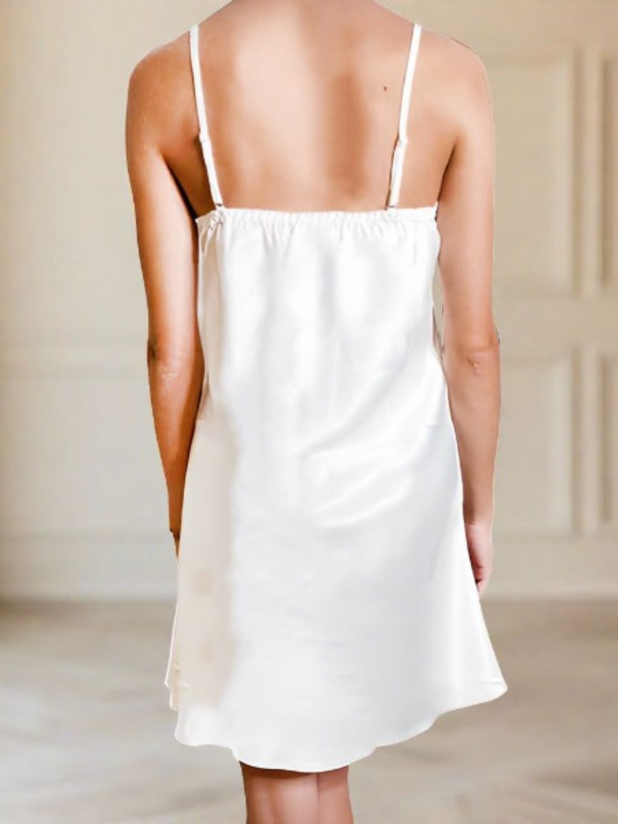 Sexy Σατέν Αέρινο Babydoll με Λάστιχο στην Πλάτη