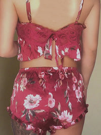 Sexy Σατέν Set Babydoll με Top και Σορτς από Πολύ Απαλό Ύφασμα