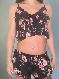 Sexy Σατέν Set Babydoll με Top και Σορτς από Πολύ Απαλό Ύφασμα
