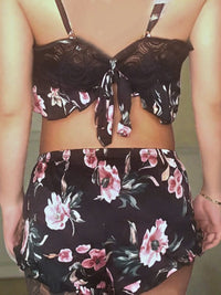 Sexy Σατέν Set Babydoll με Top και Σορτς από Πολύ Απαλό Ύφασμα