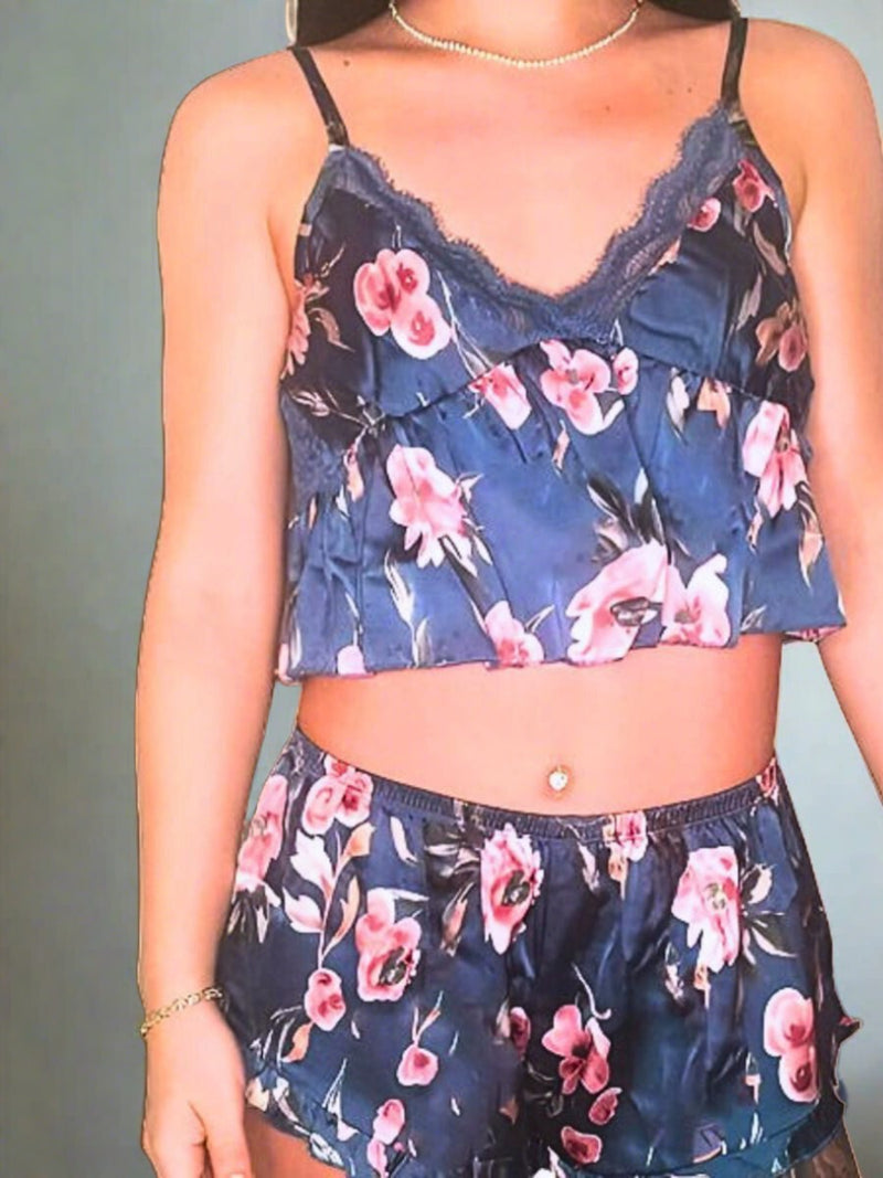 Sexy Σατέν Set Babydoll με Top και Σορτς από Πολύ Απαλό Ύφασμα