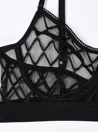Sexy Set 4 Τεμαχίων See Through με Καλτσοδέτες
