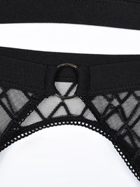 Sexy Set 4 Τεμαχίων See Through με Καλτσοδέτες
