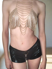 Sexy Top με Αλυσίδες και Strass για Μοναδικές Εμφανίσεις