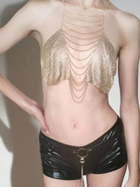 Sexy Top με Αλυσίδες και Strass για Μοναδικές Εμφανίσεις