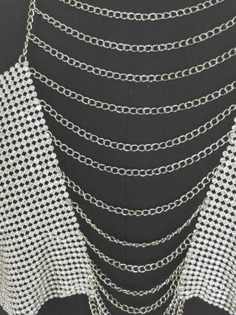Sexy Top με Αλυσίδες και Strass για Μοναδικές Εμφανίσεις