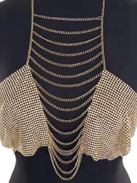 Sexy Top με Αλυσίδες και Strass για Μοναδικές Εμφανίσεις