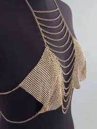 Sexy Top με Αλυσίδες και Strass για Μοναδικές Εμφανίσεις